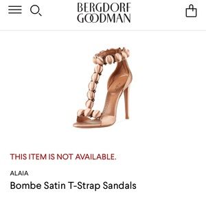 SOLD ALAIA Bombe satin T strap heels in beige